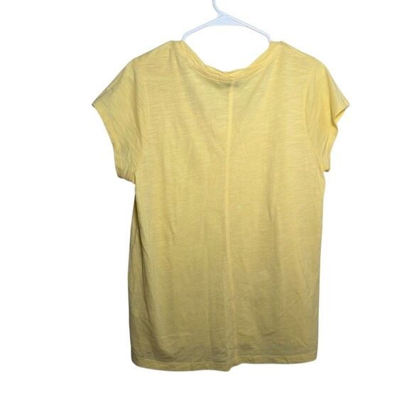 Social Standard T-Shirt Women's Large Yellow Round Neck Short Sleeve Solid - Picture 4 of 8